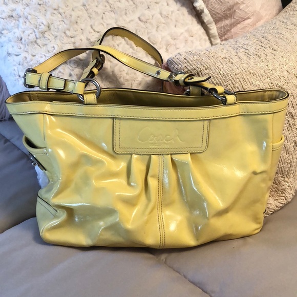Coach Handbags - Coach Patent Leather Pleated Gallery Tote